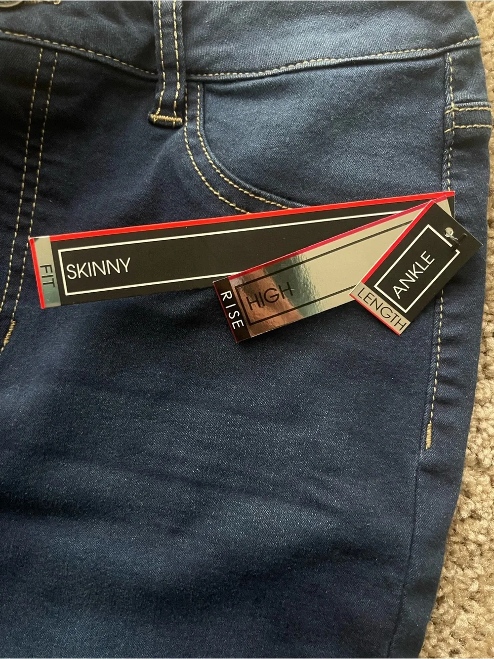 NWT BBJ Boom Boom Jeans High Rise Skinny Ankle Dark Wash Size 11